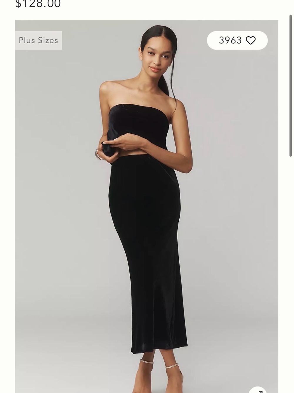 Anthropologie Black Velvet Maxi Skirt